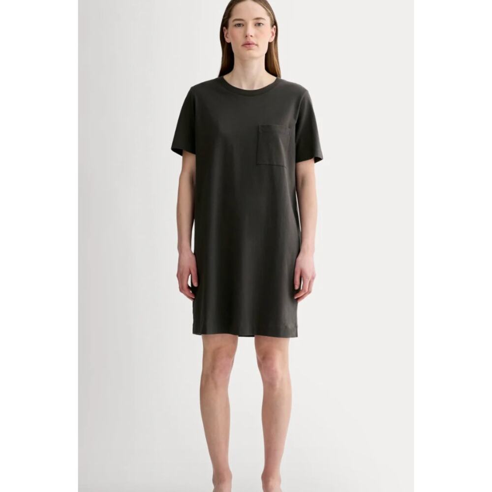 EVERLANE The Organic Cotton Weekend Tee Dress Black Medium